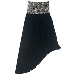 Animal print dress OS black and white zebra print asymmetrical hem dress